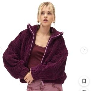 Kimchi Blue Deep Purple Teddy Jacket